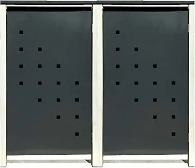 Produktbild von 2 Tailor Mülltonnenboxen Basic für 120 Liter Tonne /Stanzung 3 /Anthrazit / Grau