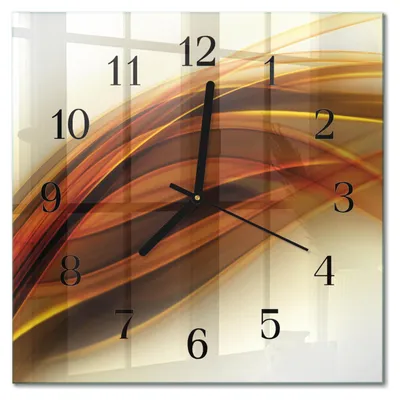 Produktbild von Tulup Glasuhr Wanduhr Küchenuhr Echt-Glas 30x30 cm Modern Dekorativ Geräuschlos Schwarzen Zeigern - Abstraktion