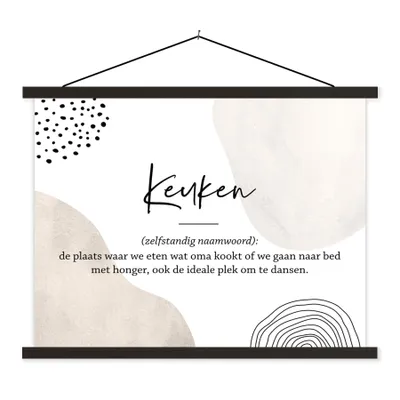 Produktbild von MuchoWow® Textilposter küche - vater - sprichwörter - küchen-definition - zitate - Wörterbuch 150x113 cm mit holzfarbenen Rahmen - Poster