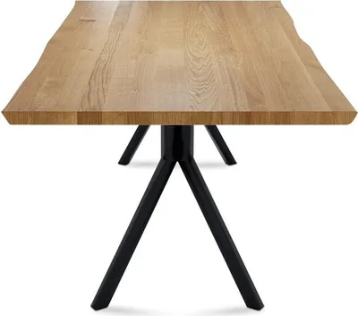Produktbild von Esstisch Oviedo 160x90 Wildeiche mit Baumkante und Metallfüßen
