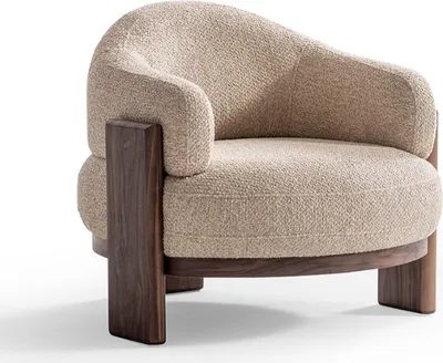 Produktbild von Stilvoller Beiger Wohnzimmersessel Polstersessel Designer Sessel