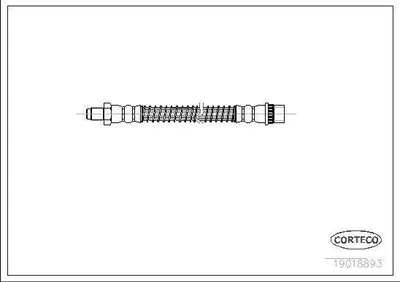 Produktbild von CORTECO 19018893 Bremsschlauch Vorne passend für PEUGEOT 106 II Schrägheck (1A, 1C) 106 I (1A, 1C) für CITROËN SAXO (S0, S1)