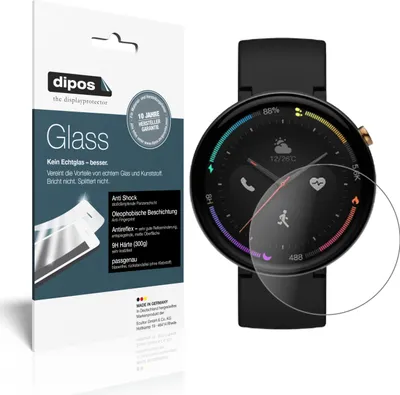 Produktbild von 2x Schutzfolie für Amazfit Verge 2 matt - Anti-Shock 9H Folie dipos Glass Kunststoffglas