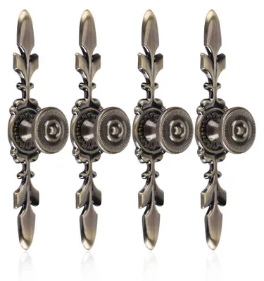 Produktbild von Türknauf im Vintage-Stil mit Schraube, 4 Stück – Griff für Möbel, Schubladen, Schränke, Kommoden, Kleiderschränke, bronzegrün