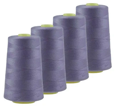 Produktbild von 4 x 4572m Qualitäts Overlock-Garn  Overlock Nähgarn Farben 621 - 660, Farbe:A658 lilablau