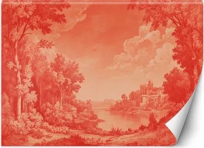 Produktbild von Vlies fototapete Rote Landschaft Natur 400x280 cm Feeby Rot inkl. Kleber einfache Montage