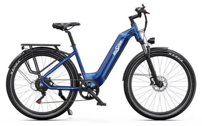 Image de Vélo électrique urbain - Modèle OT05 - Pneus de 71 cm - Moteur sans balais de 200 à 250 W - Batterie lithium 36 V - Vitesse maximale inférieure à 25 km/h - Autonomie de 31 à 60 km - Couleur : bleu