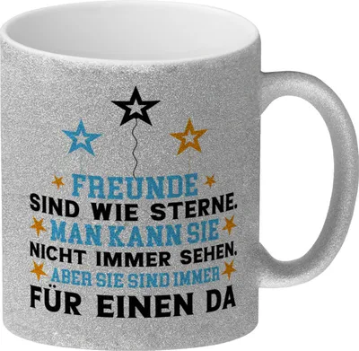 Produktbild von Freundschaft Glitzer-Kaffeebecher mit Spruch für den besten Freund