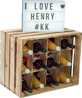 Produktbild von Flaschenregal Henry  12er geflammt Weinkistenregal Weinkiste Holzkiste Weinregal