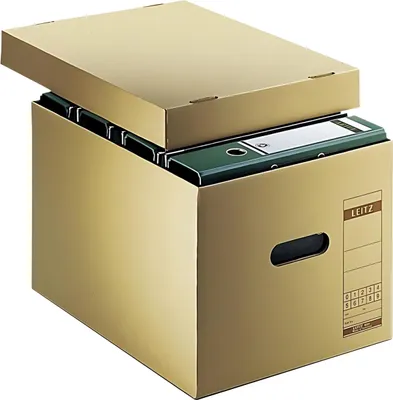 Immagine prodotto di 10x Leitz 6081-00-00 6081 scatola per archivio, A4, con coperchio, marrone naturale