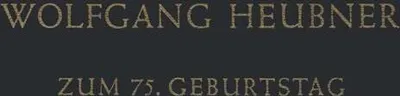Produktbild von Festschrift zum 75. Geburtstag