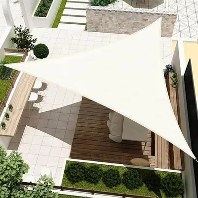 Zdjęcie produktu dla Żagiel cieniujący prostokątny 4X4M beżowy UV 95% do ogrodu