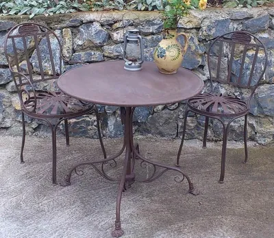 Immagine prodotto di Casa Padrino Set di mobili da giardino in stile liberty - vari colori - Set da giardino di 3 pezzi con tavolo e 2 sedie