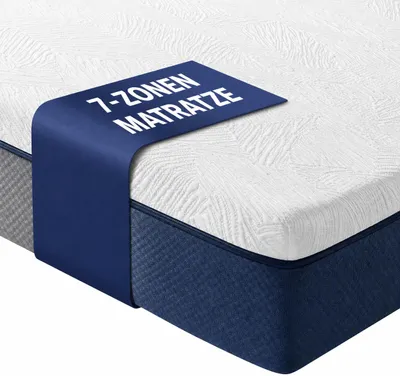 Immagine prodotto di Materasso a 7 zone, dimensioni 140x200 cm, altezza 25 cm, realizzato in schiuma memory con gel, rigidità media, effetto rinfrescante, con sistema a molle insacchettate, traspirante, rivestimento lavabile