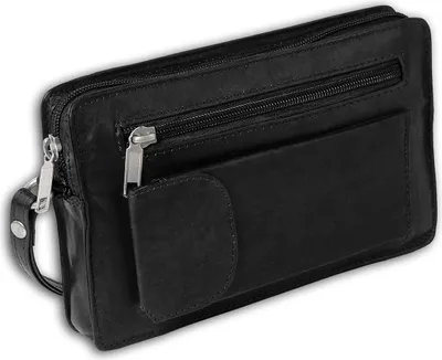 Produktbild von DrachenLeder Herren Handgelenktasche Leder schwarz 20x4x12 OTJ502S