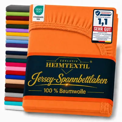Produktbild von EXKLUSIV HEIMTEXTIL Jersey Spannbettlaken 120 x 200 cm Terrakotta