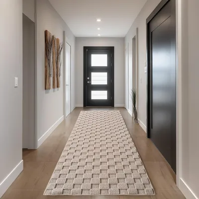 Zdjęcie produktu dla Homebyhome Dywan Salon Bouclé P?telkowy Styl Skandynawski Wzór w Kratk? Trwa?y Mi?kki do Sypialni, Rozmiar: 80x150 cm