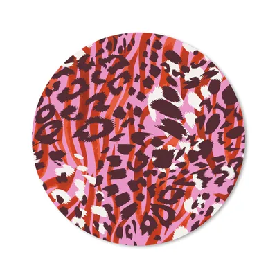 Produktbild von MuchoWow® Mauspad Mousepad Pantherdruck - Rosa - Rot 20x20 cm - Mousepads - Maus Mat - Pad - Mausunterlage - Schreibtischmatte