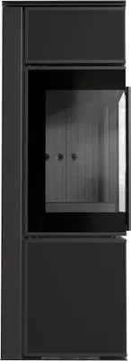 Produktbild von Kaminofen aus Stahl KRATKI TORA/S 8 kW Ø 150 Quarzsinter Nero Assoluto schwarz Verkleidung
