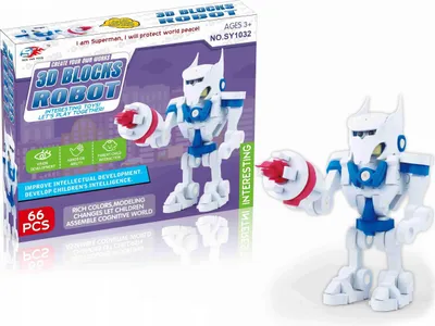 Produktbild von 3D Schaumstoff Puzzle Roboter 66 Teile - Kreatives EVA Steckspielzeug Kinder