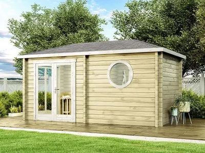 Produktbild von FinnTherm Saunahaus Pori-70, 70 mm Wandstärke (488 x 254 cm)