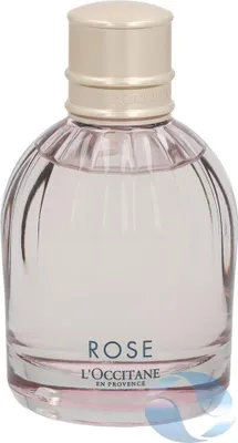 A bottle of L'Occitane Rose Eau de Toilette.