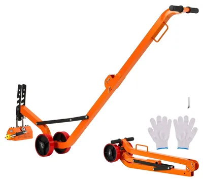 Zdjęcie produktu dla Magnes podnoszący VEVOR Stały podnośnik magnetyczny z wózkiem, siła uciągu 600 kg, stalowy wózek z wysokowydajnym podnośnikiem magnetycznym i 2 kółkami oraz regulowanym uchwytem, do podnoszenia pokryw włazów