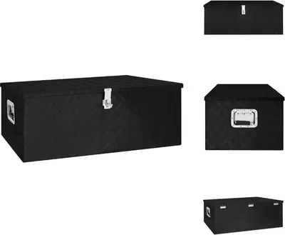 Produktbild von vidaXL Aufbewahrungsbox Schwarz 100x55x37 cm Aluminium -  Werkzeugkästen
