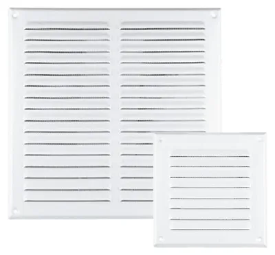 Obrázek produktu pro Mřížka větrací kov se síťovinou Den Braven 250 x 250 mm, kov, bílá