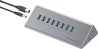 Obrázek produktu pro Conceptronic HUBBIES18G, USB 3.2 Gen 1 (3.1 Gen 1) Type-B, USB 3.2 Gen 1 (3.1 Gen 1) Type-A, USB 3.2 Gen 1 (3.1 Gen 1) Type-C, 5000 Mbit/s, Šedá, Hliník, 20 W