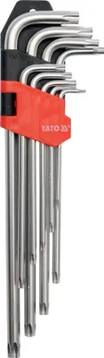 Produktbild von Zestaw kluczy nasadowych TORX z otworem 9 szt. dłuższy YT-0512