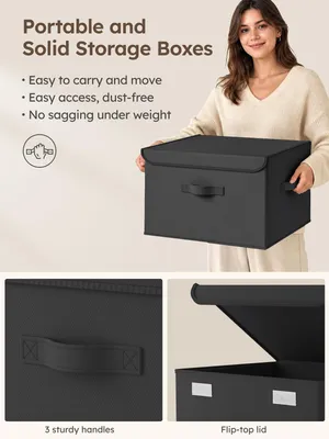 Immagine prodotto di Set di scatole contenitore, 2 pezzi, in tessuto, 42x30x30 cm, pieghevoli, per abbigliamento