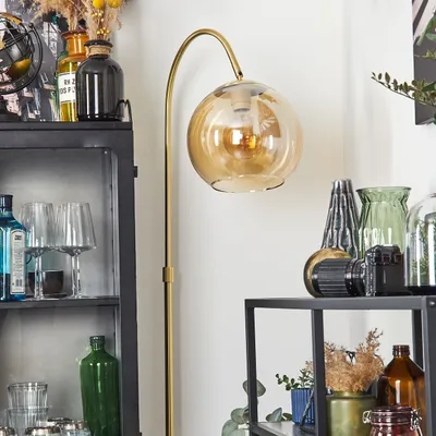 Produktbild von Cesaro Stehlampe aus Metall/Glas in Messing/Bernstein