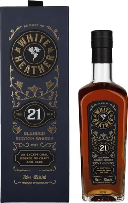 Produktbild von White Heather 21 Years Old Blended Scotch Whisky 48% Vol. 0,7l in Geschenkbox