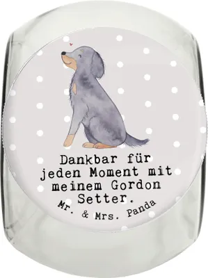 Produktbild von Mr. & Mrs. Panda Dose Gordon Setter Moment L 870ml - Grau Pastell - Geschenk, Vorratsbehälter, aufbewahrungsglas, Jagdhund, glasbehälter, Keksdose, Bonbonglas, Shetter