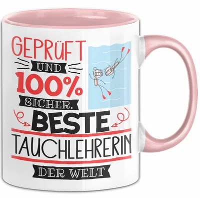 Produktbild von Beste Tauchlehrerin Der Welt Tasse Geschenk für Eine Tauchlehrerin  Und Sicher Geschenkidee Geburtstag Weihnachten (Rosa)