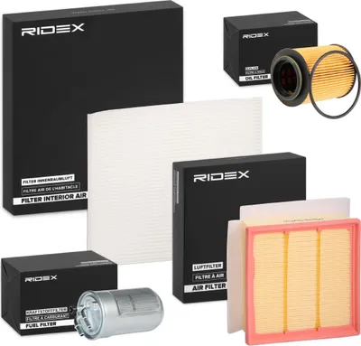 Produktbild von RIDEX Filterset Inspektionspaket Filtersatz für OPEL Corsa D Schrägheck (S07) Corsa D Kastenwagen (S07) für VAUXHALL Corsa Mk III (D) Schrägheck (S07)