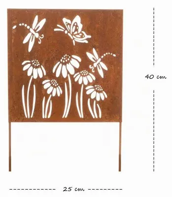 Zdjęcie produktu dla LB H&F: Kolumna dekoracyjna, element dekoracyjny, osłona na rdzę, motyl, dekoracja ogrodowa do postawienia/na zewnątrz, odporna na warunki atmosferyczne (motyl)
