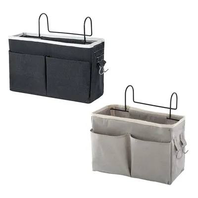Produktbild von 2Pcs Betttasche Bett Organizer Hängetasche Aufbewahrungstasche, Hängetasche Faltbares Wand Hängender für Buch Spielzeug für Schlafzimmer Badezimmer