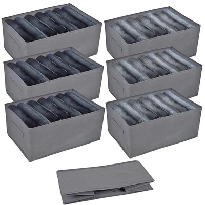 Faltbare Schrank-Organizer 6er-Set 44x30x20 cm mit 7 Fächern