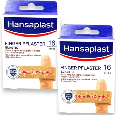 Produktbild von 2x Hansaplast Fingerpflaster 2x 16er - Elastic Finger Strips