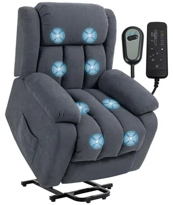 Productafbeelding van Elektrische relaxfauteuil met liftfunctie, verstelfunctie en massagefunctie, 93x91x103 cm, donkergrijs