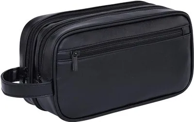 Produktbild von Toilettasets für Männer - Geschenk für Männer - Wasserbeständige Make-up-Taschen aus Kunstleder, Rasierkoffer mit großem Fassungsvermögen für Toilettenartikel und Zubehör (schwarz)