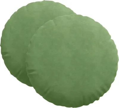 Produktbild von vidaXL Sitzkissen 2 pcs Hellgrün Ø60 x 21 cm Samt