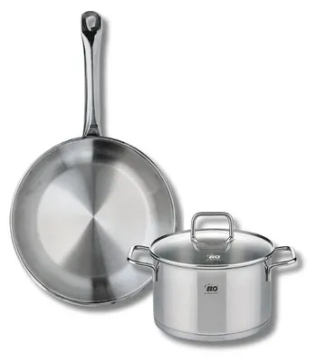 2-teiliges Kochtopf-Set, 28 cm + 20 cm, Edelstahl, Induktion