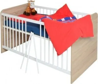 Produktbild von Babybett Kinderbett Babyzimmer sonoma Eiche - weiß