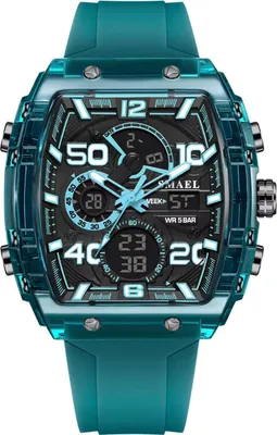 Image de Montre Sportive SMAEL EM-38671 Turquoise/Blanc pour Homme KP38671
