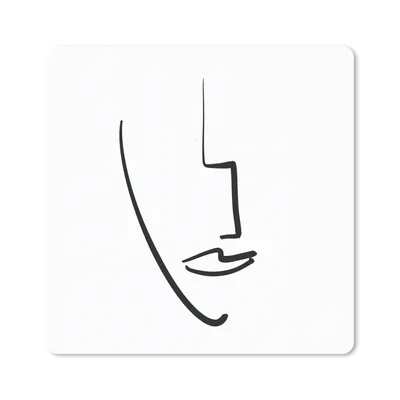 Produktbild von MuchoWow® Mauspad Mousepad Gesicht - Schwarz - Weiß - Abstrakt 30x30 cm - Mousepads - Maus Mat - Pad - Mausunterlage - Gaming