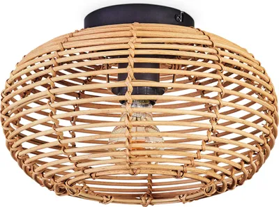 Produktbild von Messerotti »Messerotti« runde Deckenlampe aus Bambus/Metall in Natur/Schwarz