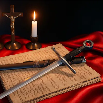 Immagine prodotto di Spada Vera spada templare in metallo 100% - fatta a mano Decorativa Non affilata per il Medioevo per la ricostruzione o come regalo TX1063-230A